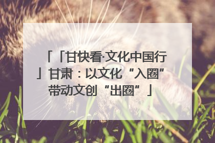 「甘快看·文化中国行」甘肃：以文化“入圈”带动文创“出圈”
