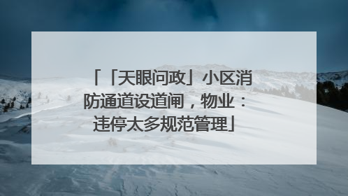「天眼问政」小区消防通道设道闸，物业：违停太多规范管理