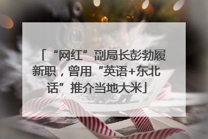 “网红”副局长彭勃履新职，曾用“英语+东北话”推介当地大米