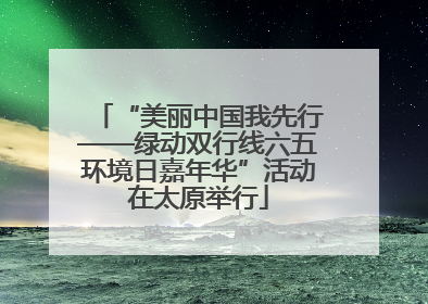“美丽中国我先行——绿动双行线六五环境日嘉年华”活动在太原举行