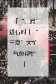 “三夏”进行时丨“三夏”大忙 气象帮忙