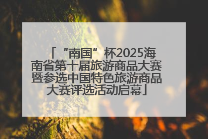 “南国”杯2025海南省第十届旅游商品大赛暨参选中国特色旅游商品大赛评选活动启幕