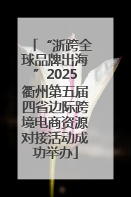 “浙跨全球品牌出海”2025衢州第五届四省边际跨境电商资源对接活动成功举办