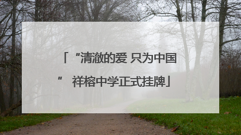 “清澈的爱 只为中国” 祥榕中学正式挂牌