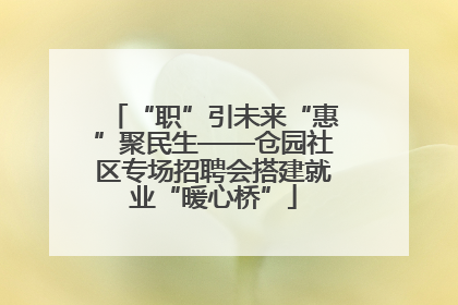 “职”引未来“惠”聚民生——仓园社区专场招聘会搭建就业“暖心桥”