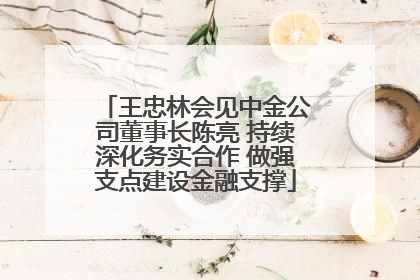 王忠林会见中金公司董事长陈亮 持续深化务实合作 做强支点建设金融支撑