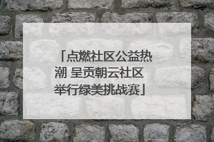 点燃社区公益热潮 呈贡朝云社区举行绿美挑战赛