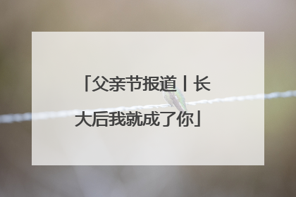 父亲节报道丨长大后我就成了你