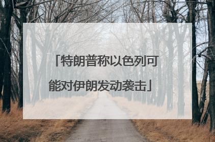 特朗普称以色列可能对伊朗发动袭击