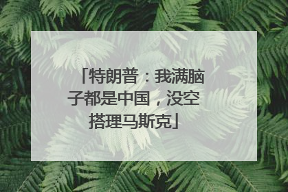 特朗普：我满脑子都是中国，没空搭理马斯克