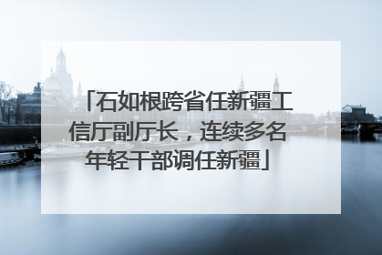 石如根跨省任新疆工信厅副厅长，连续多名年轻干部调任新疆