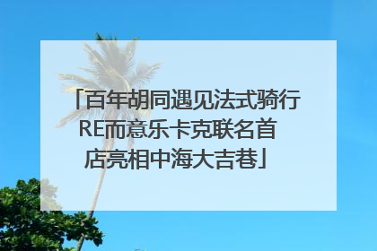 百年胡同遇见法式骑行 RE而意乐卡克联名首店亮相中海大吉巷