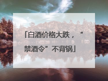 白酒价格大跌，“禁酒令”不背锅