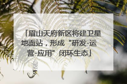 眉山天府新区将建卫星地面站，形成“研发-运营-应用”闭环生态