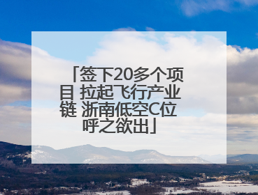 签下20多个项目 拉起飞行产业链 浙南低空C位呼之欲出