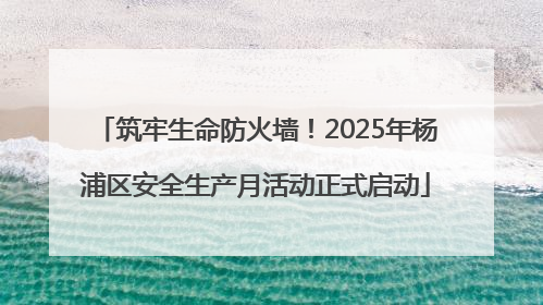 筑牢生命防火墙！2025年杨浦区安全生产月活动正式启动
