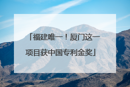 福建唯一！厦门这一项目获中国专利金奖
