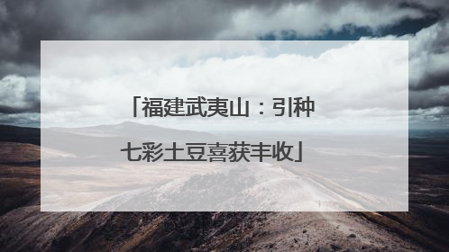 福建武夷山：引种七彩土豆喜获丰收