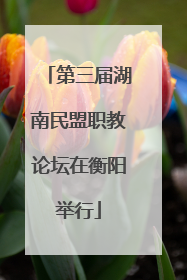 第三届湖南民盟职教论坛在衡阳举行