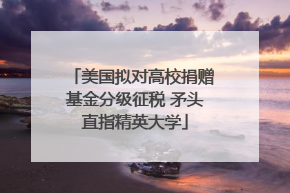 美国拟对高校捐赠基金分级征税 矛头直指精英大学