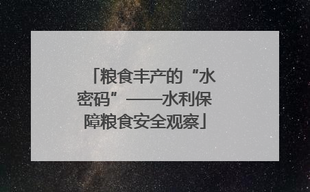 粮食丰产的“水密码”——水利保障粮食安全观察