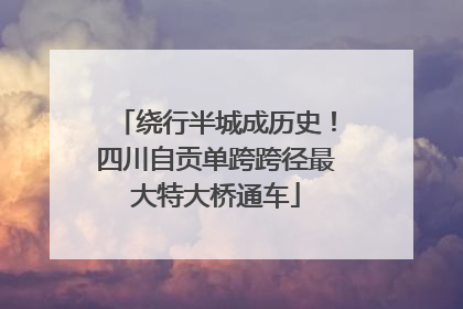 绕行半城成历史！四川自贡单跨跨径最大特大桥通车
