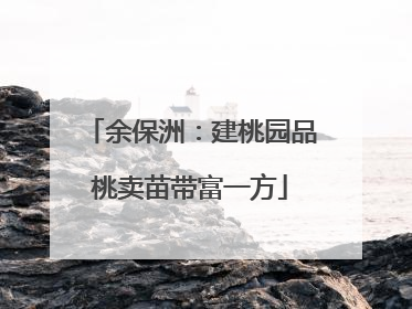 余保洲：建桃园品桃卖苗带富一方