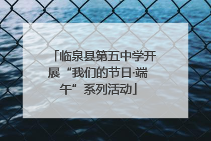 临泉县第五中学开展“我们的节日·端午”系列活动