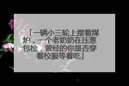 一辆小三轮上摆着煤炉，一个老奶奶在压葱包桧，曾经的你是否穿着校服等着吃