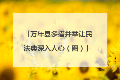 万年县多措并举让民法典深入人心（图）