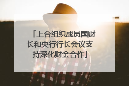 上合组织成员国财长和央行行长会议支持深化财金合作