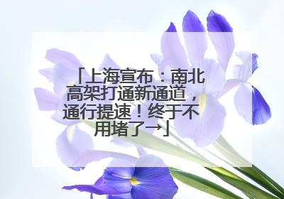 上海宣布：南北高架打通新通道，通行提速！终于不用堵了→