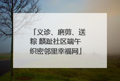 义诊、磨剪、送粽 麟趾社区端午织密邻里幸福网