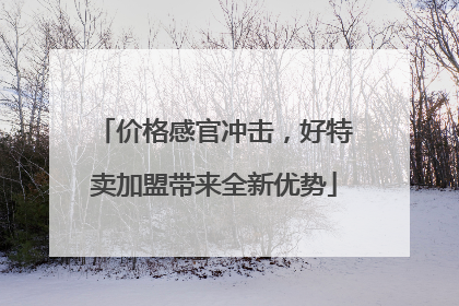 价格感官冲击，好特卖加盟带来全新优势