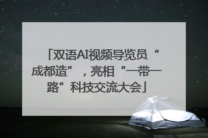 双语AI视频导览员“成都造”，亮相“一带一路”科技交流大会