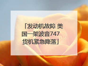 发动机故障 美国一架波音747货机紧急降落