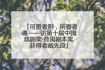 可贵者胆，所要者魂——访第十届中国戏剧奖·曹禺剧本奖获得者戴先良