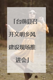 台前县召开文明乡风建设现场推进会