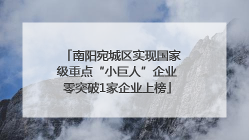 南阳宛城区实现国家级重点“小巨人”企业零突破1家企业上榜