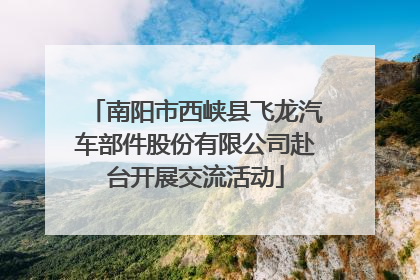 南阳市西峡县飞龙汽车部件股份有限公司赴台开展交流活动