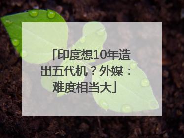 印度想10年造出五代机？外媒：难度相当大