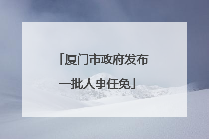 厦门市政府发布一批人事任免