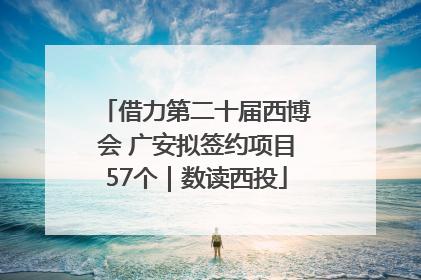 借力第二十届西博会 广安拟签约项目57个｜数读西投