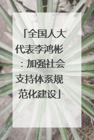 全国人大代表李鸿彬：加强社会支持体系规范化建设