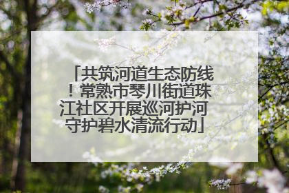 共筑河道生态防线！常熟市琴川街道珠江社区开展巡河护河守护碧水清流行动