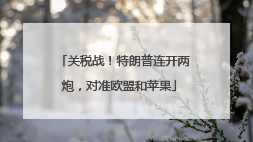 关税战！特朗普连开两炮，对准欧盟和苹果