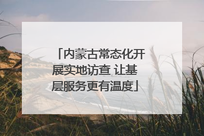 内蒙古常态化开展实地访查 让基层服务更有温度