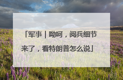 军事｜呦呵，阅兵细节来了，看特朗普怎么说
