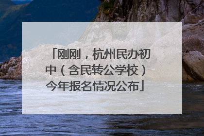刚刚，杭州民办初中（含民转公学校）今年报名情况公布