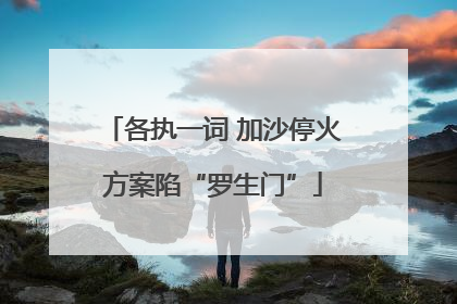 各执一词 加沙停火方案陷“罗生门”